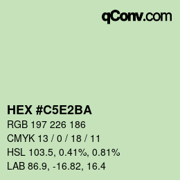カラーコード: HEX #C5E2BA | qconv.com