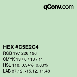 Color code: HEX #C5E2C4 | qconv.com