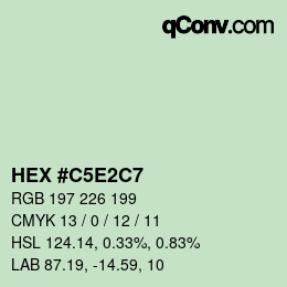 カラーコード: HEX #C5E2C7 | qconv.com