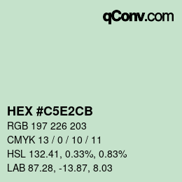 カラーコード: HEX #C5E2CB | qconv.com