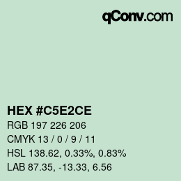 Farbcode: HEX #C5E2CE | qconv.com