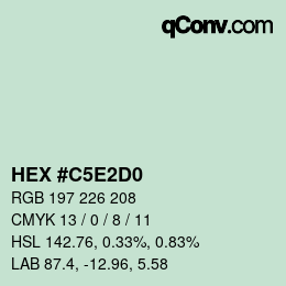 Color code: HEX #C5E2D0 | qconv.com