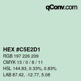 Código de color: HEX #C5E2D1 | qconv.com