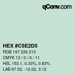 Farbcode: HEX #C5E2D5 | qconv.com