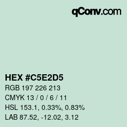 Color code: HEX #C5E2D5 | qconv.com