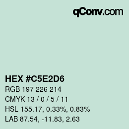 Código de color: HEX #C5E2D6 | qconv.com