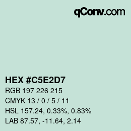 Farbcode: HEX #C5E2D7 | qconv.com