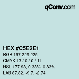 Color code: HEX #C5E2E1 | qconv.com