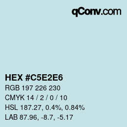 Color code: HEX #C5E2E6 | qconv.com