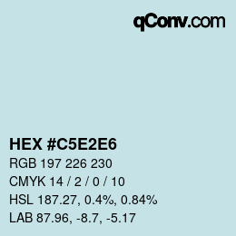 カラーコード: HEX #C5E2E6 | qconv.com