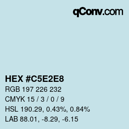 Color code: HEX #C5E2E8 | qconv.com