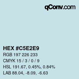 Color code: HEX #C5E2E9 | qconv.com