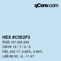 Color code: HEX #C5E2F3 | qconv.com