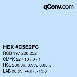 Farbcode: HEX #C5E2FC | qconv.com