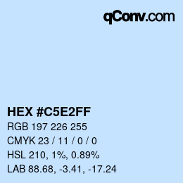 Color code: HEX #C5E2FF | qconv.com