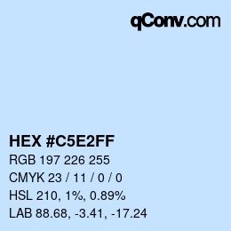 Code couleur: HEX #C5E2FF | qconv.com