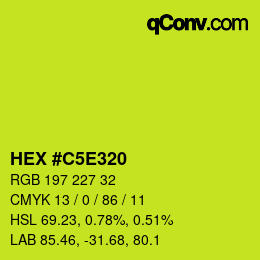 Color code: HEX #C5E320 | qconv.com