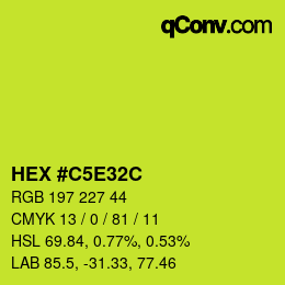 Color code: HEX #C5E32C | qconv.com