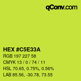 Color code: HEX #C5E33A | qconv.com