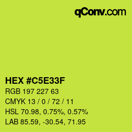 Color code: HEX #C5E33F | qconv.com