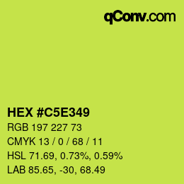 Color code: HEX #C5E349 | qconv.com