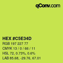 Color code: HEX #C5E34D | qconv.com