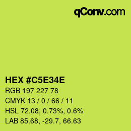 Color code: HEX #C5E34E | qconv.com