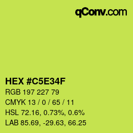 Color code: HEX #C5E34F | qconv.com