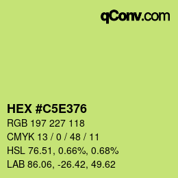 カラーコード: HEX #C5E376 | qconv.com
