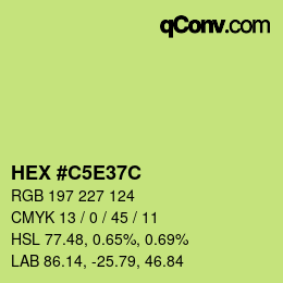 Color code: HEX #C5E37C | qconv.com