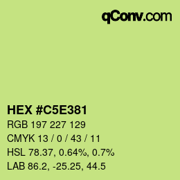 Farbcode: HEX #C5E381 | qconv.com