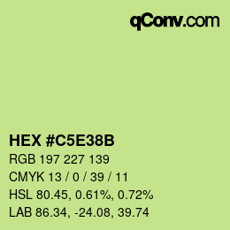 カラーコード: HEX #C5E38B | qconv.com