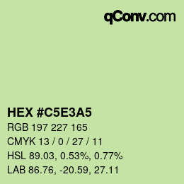 カラーコード: HEX #C5E3A5 | qconv.com