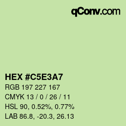 カラーコード: HEX #C5E3A7 | qconv.com