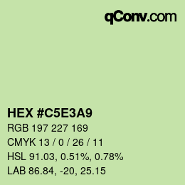 Color code: HEX #C5E3A9 | qconv.com