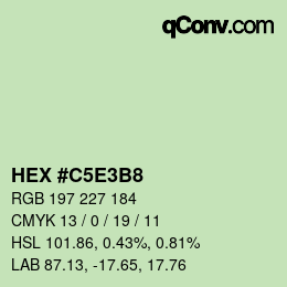 Color code: HEX #C5E3B8 | qconv.com