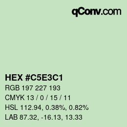 Color code: HEX #C5E3C1 | qconv.com