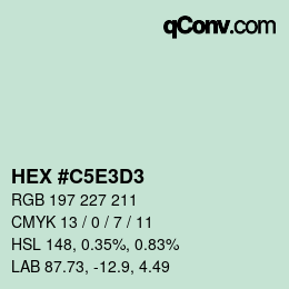 Farbcode: HEX #C5E3D3 | qconv.com