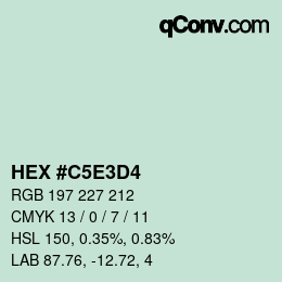 Farbcode: HEX #C5E3D4 | qconv.com
