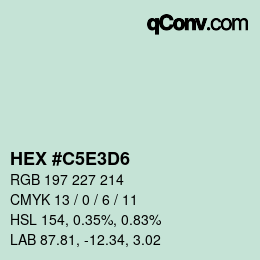 Color code: HEX #C5E3D6 | qconv.com