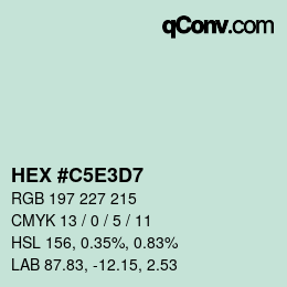 Color code: HEX #C5E3D7 | qconv.com