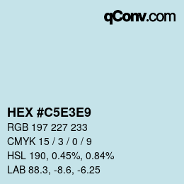 Color code: HEX #C5E3E9 | qconv.com