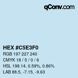 Code couleur: HEX #C5E3F0 | qconv.com