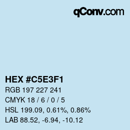 カラーコード: HEX #C5E3F1 | qconv.com