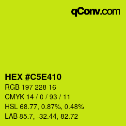 Color code: HEX #C5E410 | qconv.com