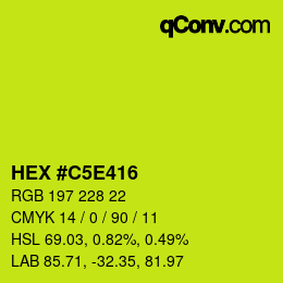 カラーコード: HEX #C5E416 | qconv.com