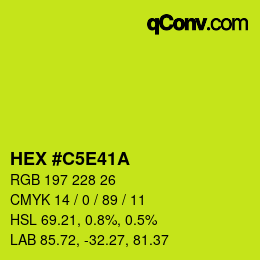 カラーコード: HEX #C5E41A | qconv.com