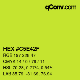 Farbcode: HEX #C5E42F | qconv.com