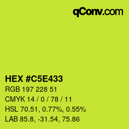 カラーコード: HEX #C5E433 | qconv.com