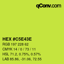 Farbcode: HEX #C5E43E | qconv.com